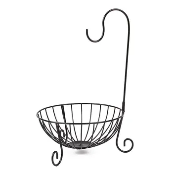 

Kitchen Tableware Metal Fruit Basket Banana Hanger Holder Hook Organizer