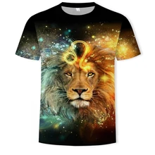 

Creative Animal Pattern 3D Printed Men's T-shirt Summer Breathable Round Neck T-shirt Casual Short Sleeve T-shirts Men's Clothes