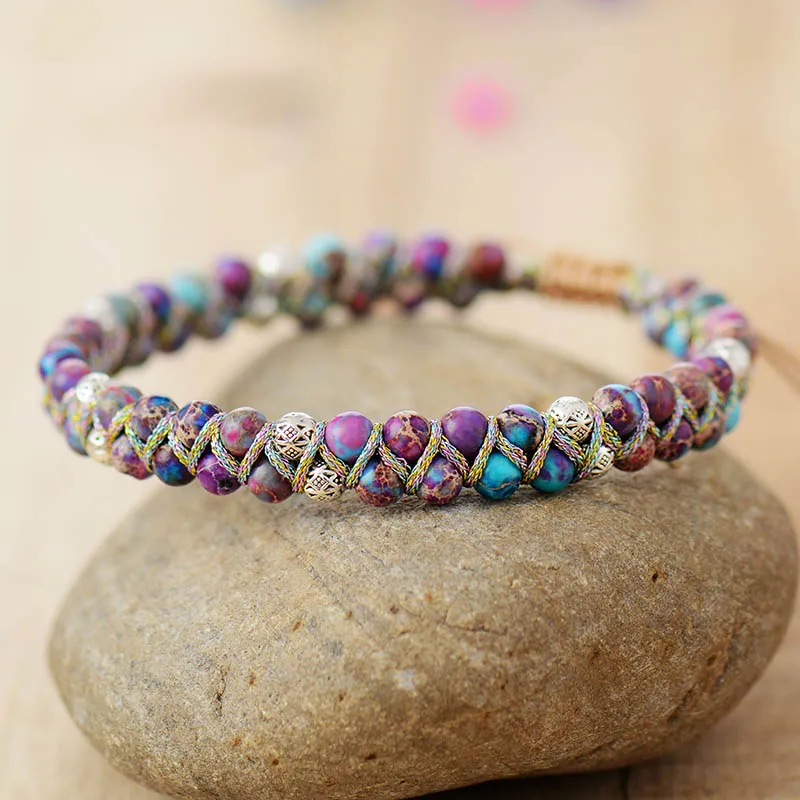 High End Natural Stone Beaded Wrap Bracelets Femme Jaspersl String Braided Yoga Friendship Bracelet Bangle Bohemian Jewellery - Image 2