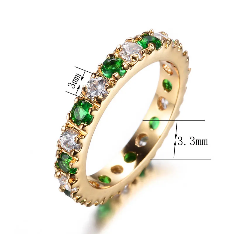 Bague Ringen серебряное 925 кольцо с 3 мм Цирконом изумруд драгоценный камень прыгающий Ретро великолепное классическое Кольцо женское украшение подарок size5-9