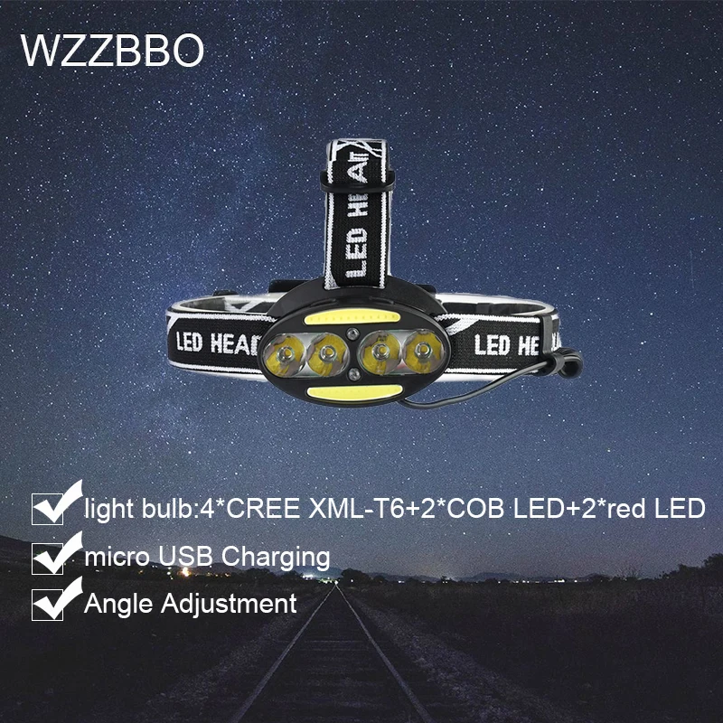 

Led Headlamp Rechargeable Headlight light Lantern head Lamp 18650 battery Outdoor Portable hunting fishing lighting camping