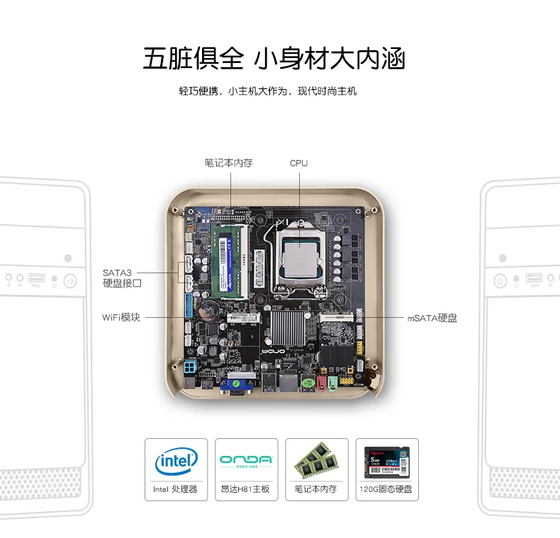 H81 гостиная Мини хост G1820/i3 4130/i5 4460 домашний HTPC офисный компьютер