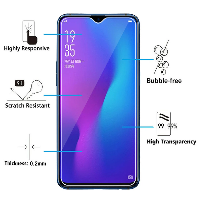 Закаленное стекло для OPPO K5 K3 K1 9H HD пленка Защитное экрана стеклянная Защита F11 F9 Pro