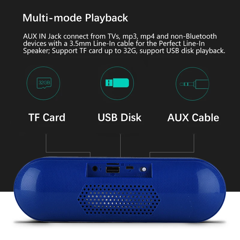 Портативная Bluetooth колонка беспроводная bluetooth высокомощная бумбокс уличные басы Hi