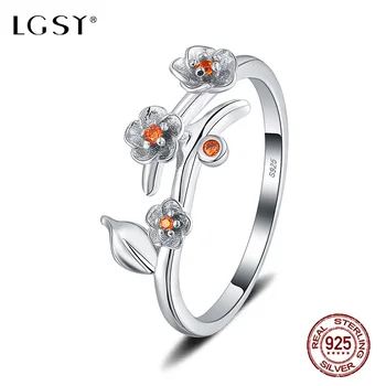 

LGSY DR1168 925 Sterling Silver Rings Jewelry Crystal Ring Fine Jewelry Romantic Engagement Ring Fashion Jewelry Punk Round Ring