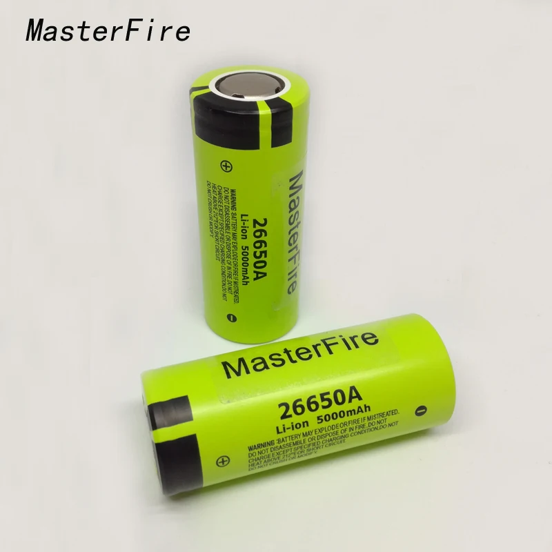 MasterFire 26650A 5000mAh 26650 3,7 V Высокая емкость литий-ионная аккумуляторная батарея игрушка фонарик литий-ионные батареи