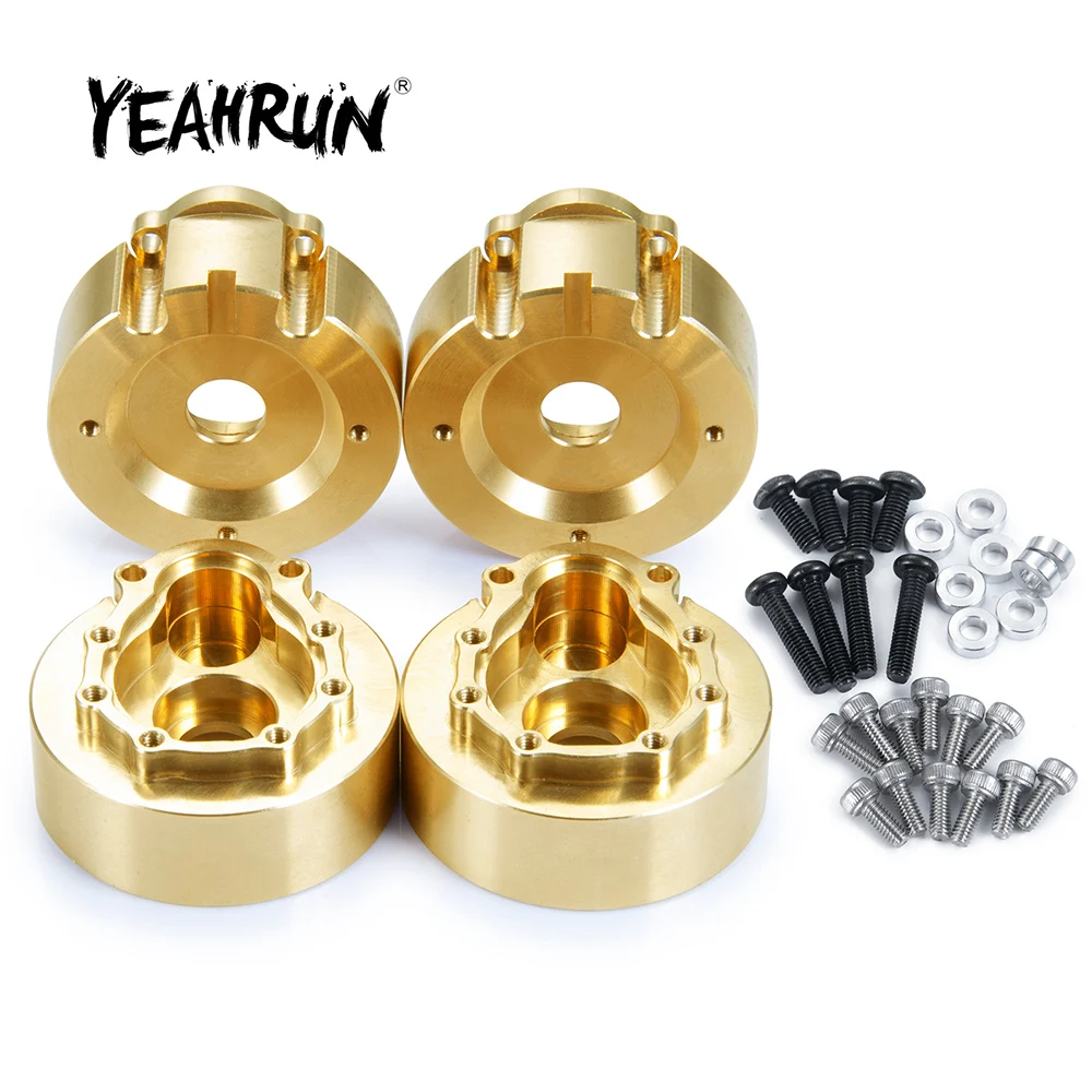 

YEAHRUN 4Pcs RC Car Snowmobile Snow Tracks Wheel Balance Weight Brass Block for TRX-4 1/10 RC Crawler Car Modified Accessories