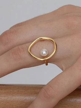 

Natural freshwater pearl Abstract shaped ring rings
