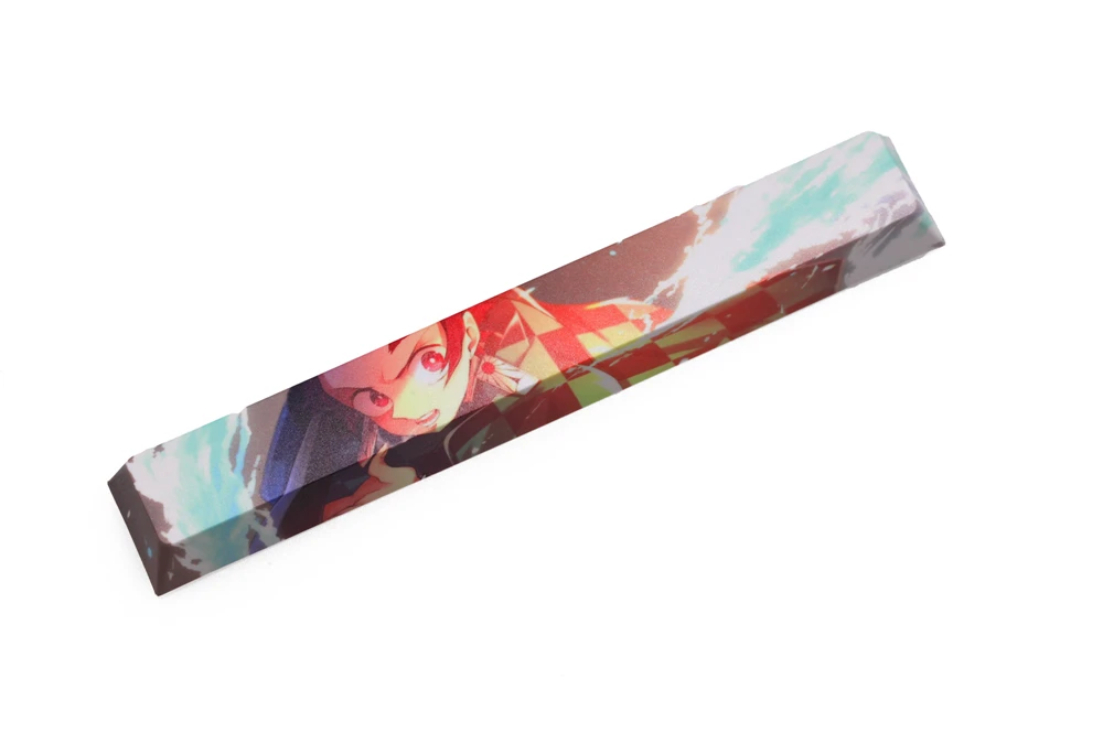 Allover Corante Subbed Keycap Novidade 6.25u Spacebar Pbt para Teclado Mecânico Personalizado Demônio Kamado Tanjirou Nezuko - Imagem 4
