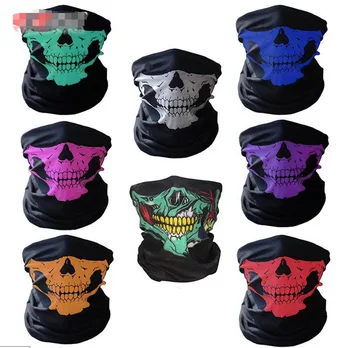 

DHL 200pcs Men Scarf Halloween Ride bandana Headscarf Ski Skull Half Face Mask Ghost Scarf Neck Hiking Scarves
