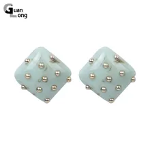 GuanLong акриловые серьги-гвоздики в виде металлических пятен, синие Геометрические Этнические большие серьги для женщин, вечерние серьги в Корейском стиле, модное ювелирное изделие