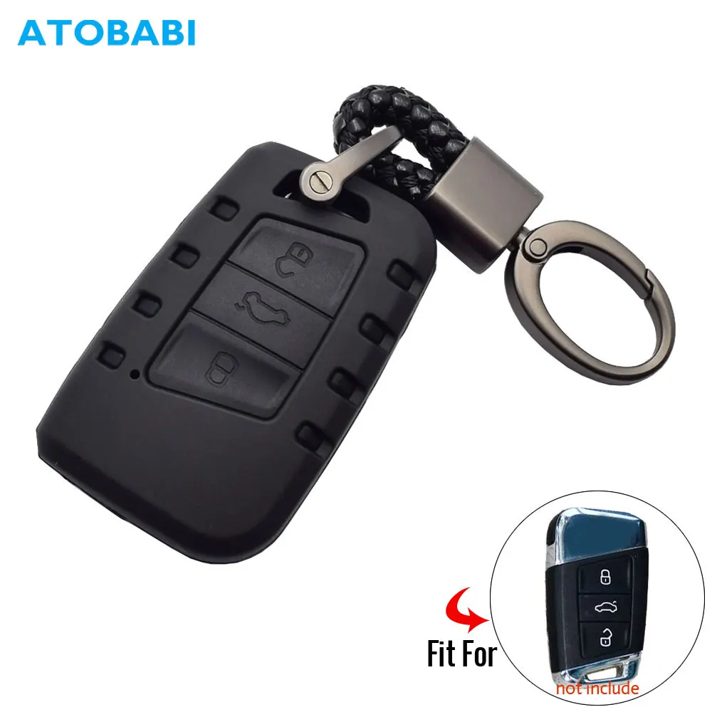 Чехол для ключей автомобиля ATOBABI для VW Skoda Superb Magotan Passat B8 A7 Golf Smart Remote Fobs Shell Cover ABS+ Силиконовый комбинированный брелок