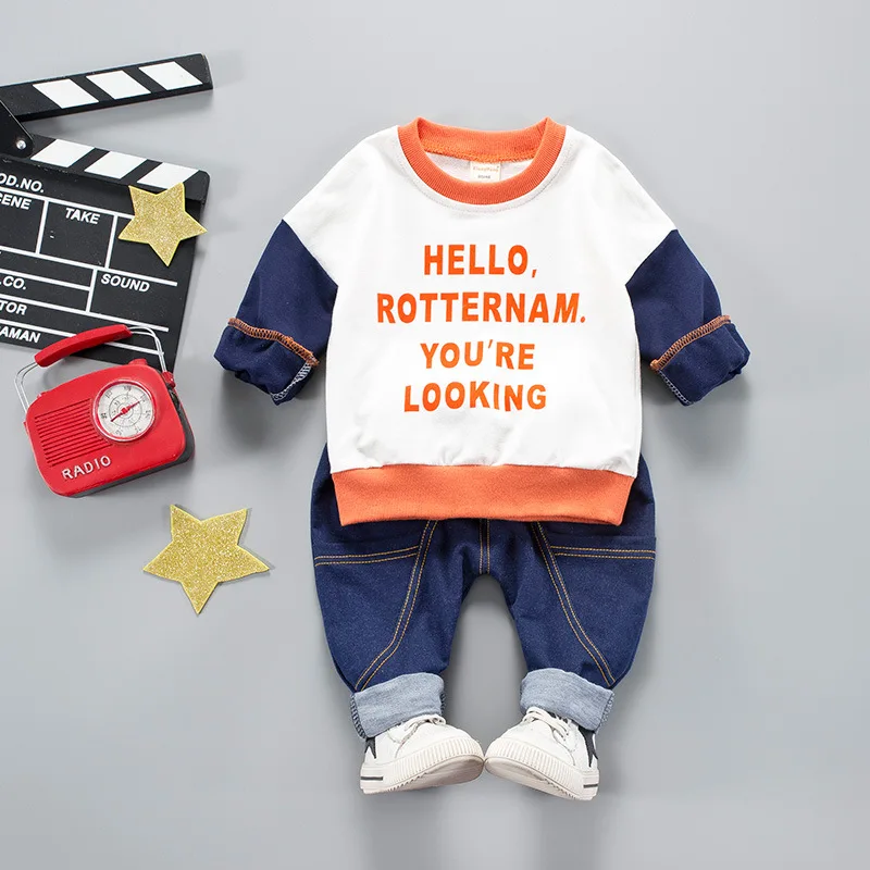 

Spring BOY'S Spring And Autumn Fashion Hoodie Suit Baby Clothes Infant 0 Western Style Spring Clothing 2 Fashion 1-3 Years Old S