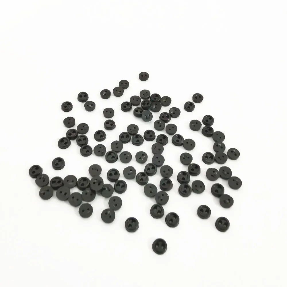 Xucus 250pcs 11 Colors 3mm Mini Plastic Round Tiny Buttons for Dolls Soft  Toys Clothes Sewing 2 Holes Dollmaking Accessories - (Color: Black)