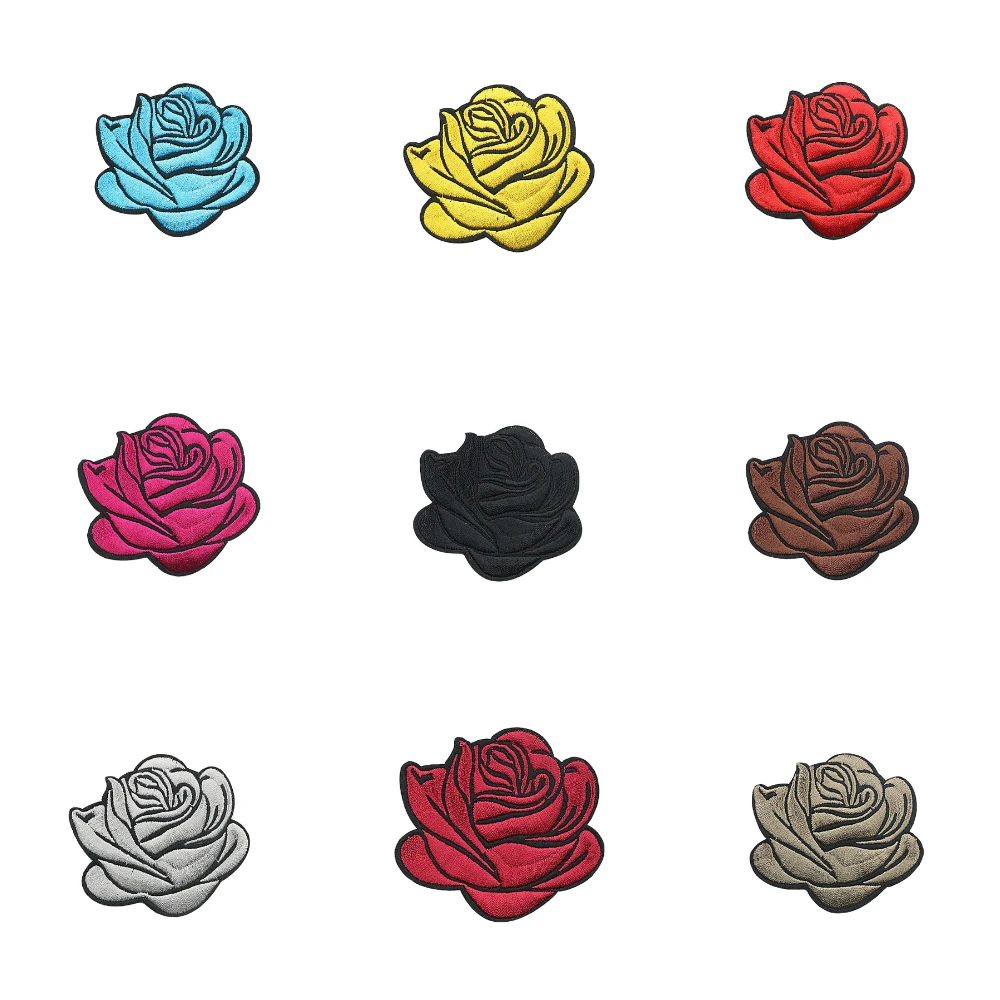 

Lychee Life DIY 5Pcs Rose Pattern Patches Iron Sewing On Patches Applique For Clothes Bag Jacket Decoration