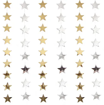 

Cross Border Wedding Decoration Five-pointed Star Pull Flag Made by Paper Birthday Party Decorative Latte Art Children's Day Dre