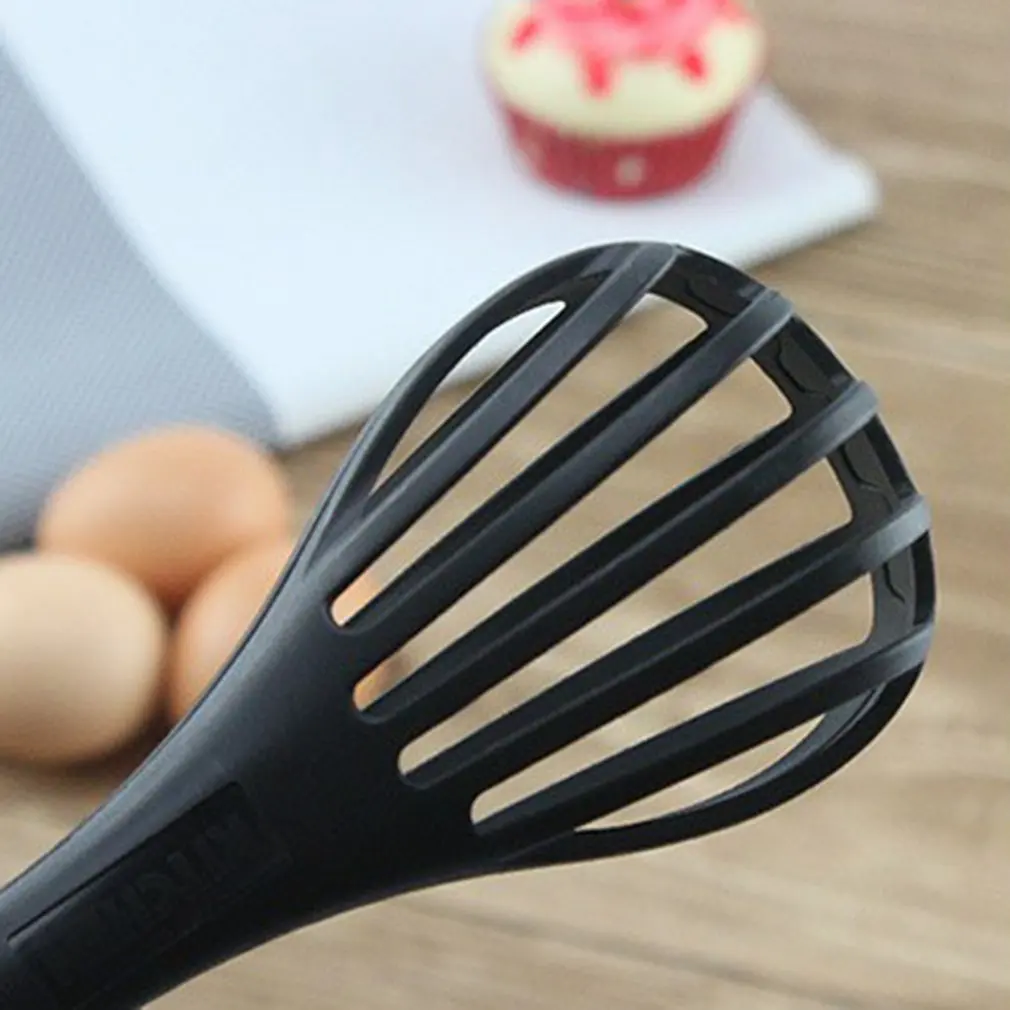 1pcs Manual Egg Beater Dual-Use Food Clip Nylon Handle Silicone Milk Cream Butter Whisk Mixer Stiring Tool Kitchen Gadgets