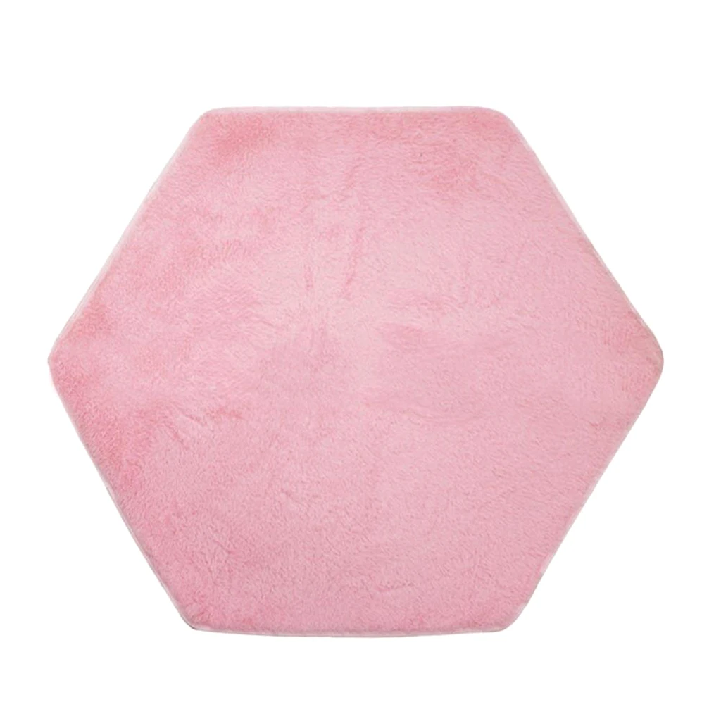  Soft Area Rug for Kids Room Children Room Girls Room Nursery Room Decor (Pink, Hexagon Shaped)