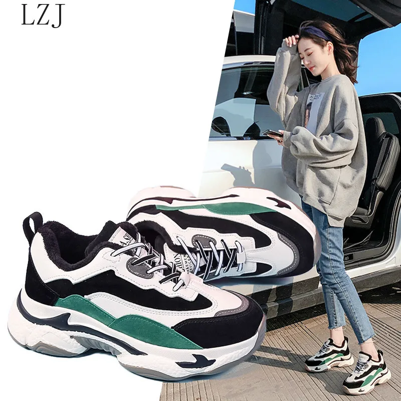 

Trendy Women Sports Sneakers Thick Sole Ladies Platform Shoes Colorful Chunky Sneakers Tenis Chaussures Femme Sneakers 2020 New