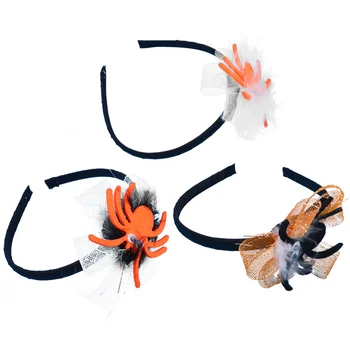 

3pcs Funny Feather Bowknot Spider Headband Halloween Headband Halloween Hair Hoop for Festival Party