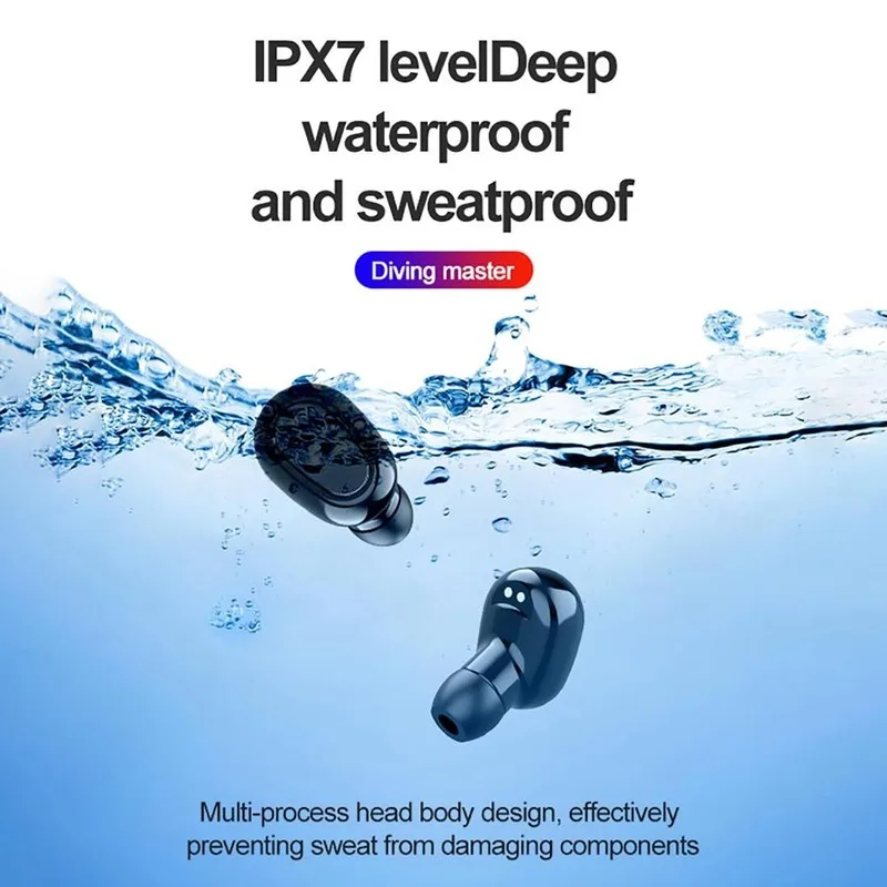 TWS 5 0 Bluetooth Headset Sports Mini In ear Stereo Wireless Headphones Waterproof Portable Bluetooth Earbuds Ultra Long Standby