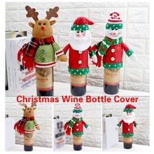 Украшения для рождественской вечеринки, сумки для рождественской бутылки вина, чехлы для дома, подарочные держатели для шампанского, рождественские, вечерние, рождественские