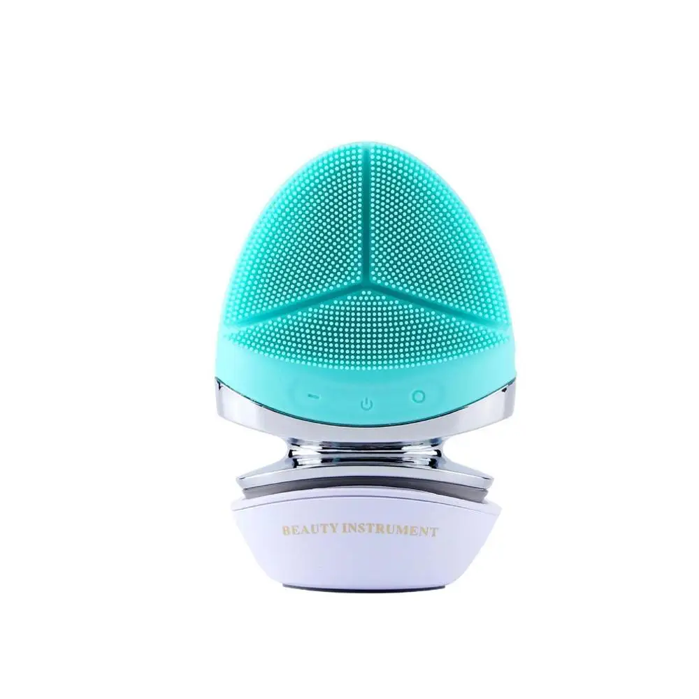 

Face Silicone Cleansing Brush Ems Micro Current Photon Scrubber Instrument Multicolor Skin Rejuvenation Pore Cleaner