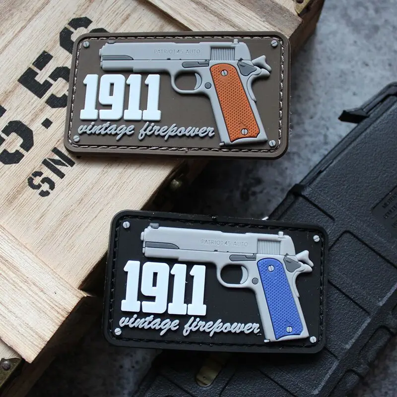 M1911 пистолет Magic Seal Arm Octopus Shark BOM Exit ПВХ стерео капля пластиковая печать нашивка с надписью Seal