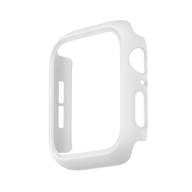 Matte Case for Apple Watch 45mm 41mm 38mm 42mm 40mm 44mm, Hard PC Bumper Protective Cover Frame for iWatch SE 7 6 5 4 3 2 1 White