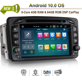 

7" Octa-Core Android 10.0 Autoradio Bluetooth DAB+ GPS Radio DVR CarPlay & Auto for Mercedes Benz C-Class W203 S203 Viano Vito