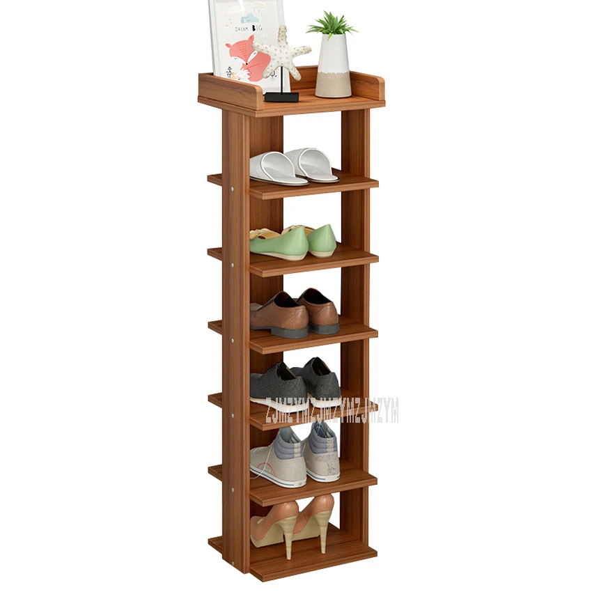 Armario de zapatos estrecho de puerta Simple de capas, moderno europeo, armario de almacenamiento de zapatos de múltiples capas, organizador de muebles para el hogar|Estantes para zapatos y zapateros|