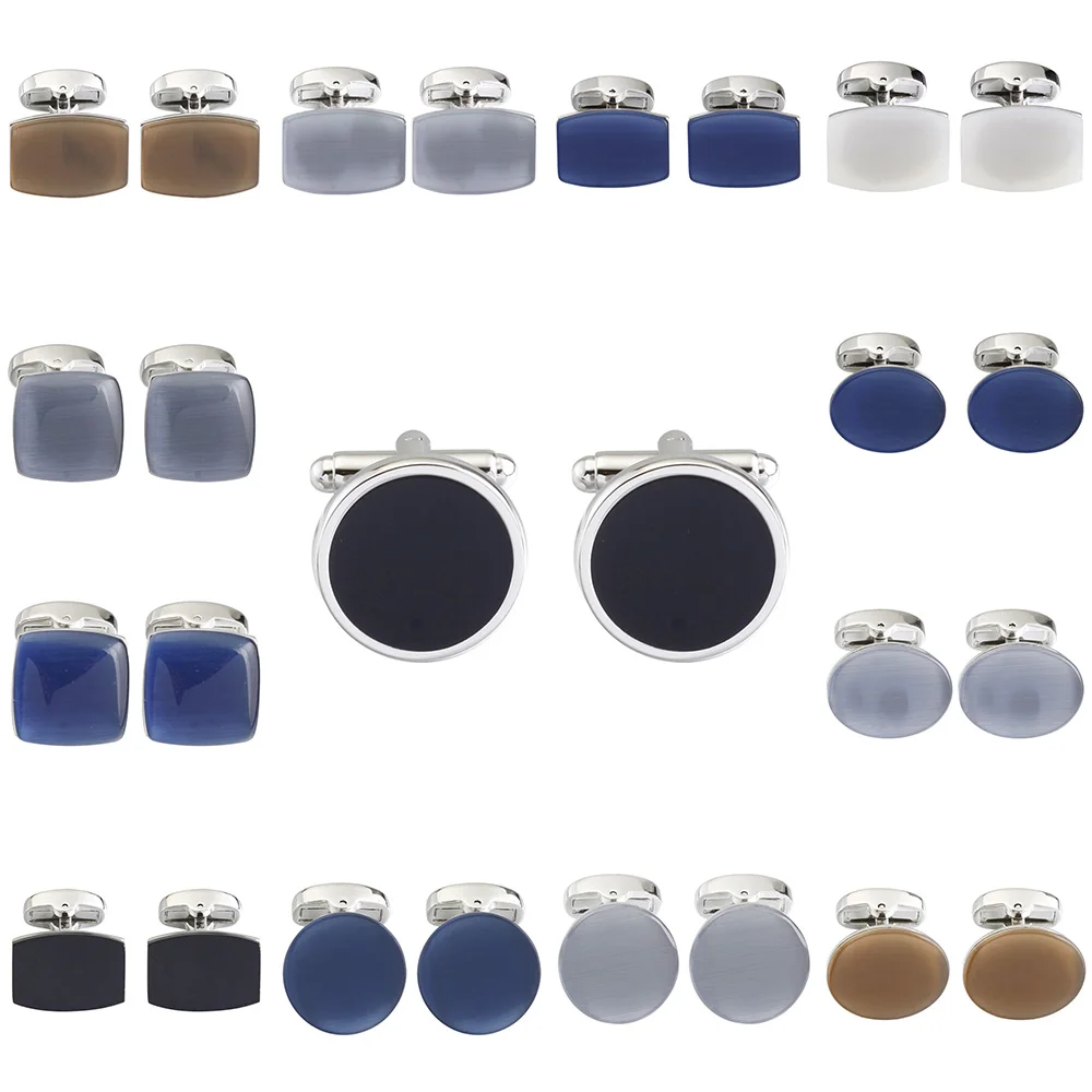 

Brand New high-end Rectangle/square/block Gem Cufflinks fashion Cat's Eyes men's shirts Cufflinks for mens bouton manchette