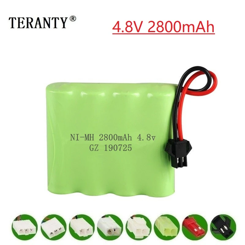 Обновленная NiMH батарея 4,8 v 2800mah для радиоуправляемых игрушек, автомобилей, танков, роботов, пистолетов, лодок AA Ni-MH 2400mah 4,8 v перезаряжаемый аккумулятор 10 шт