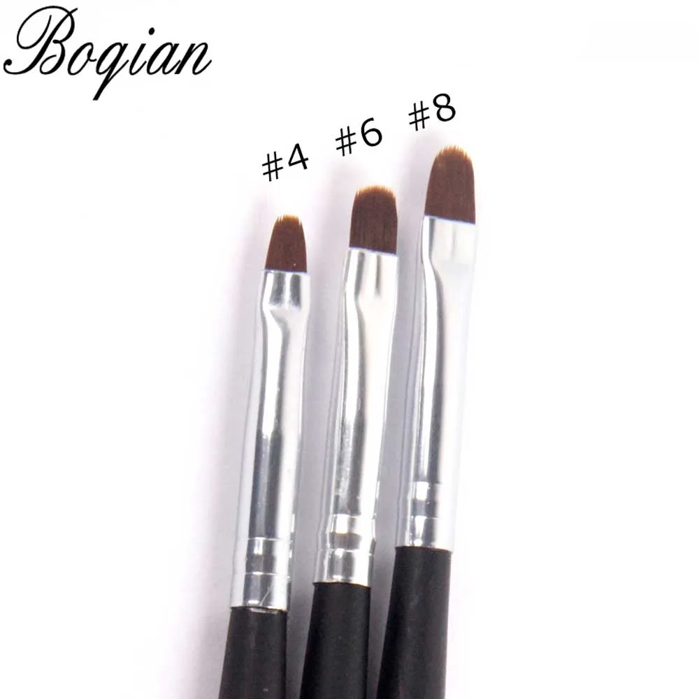 BQAN 4#6#8#10# Black Wood Gel Brush Nail Acrylic Brush Poly UV Gel Extension Builder Drawing Painting Pen Manicure Tool 5