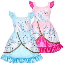 Летние Платье Эльзы для девочек Снежная королева 2 костюмы для детей, платье принцессы, рождественское платье платье-пачка Детский карнавальный костюм для девочек, Vestido