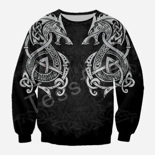 Preise Tessffel Unisex Viking Tattoo Kunst Neue Mode MenWomen HipHop 3D Drucken Sweatshirts Hoodie Jacke Harajuku Casual Stil  2
