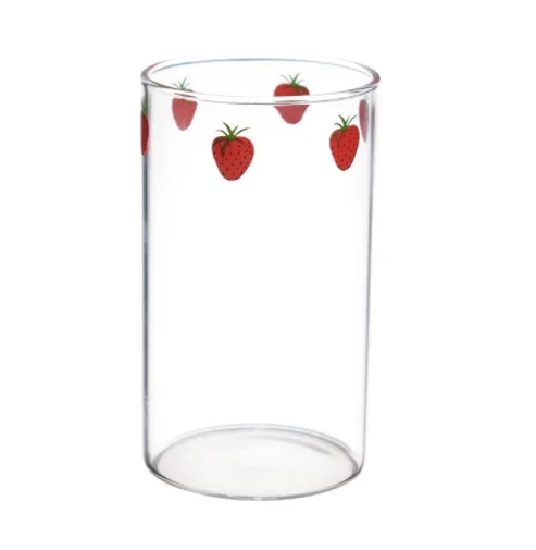 Strawberry Glass Water Cup With Straw AD11328 – Andester