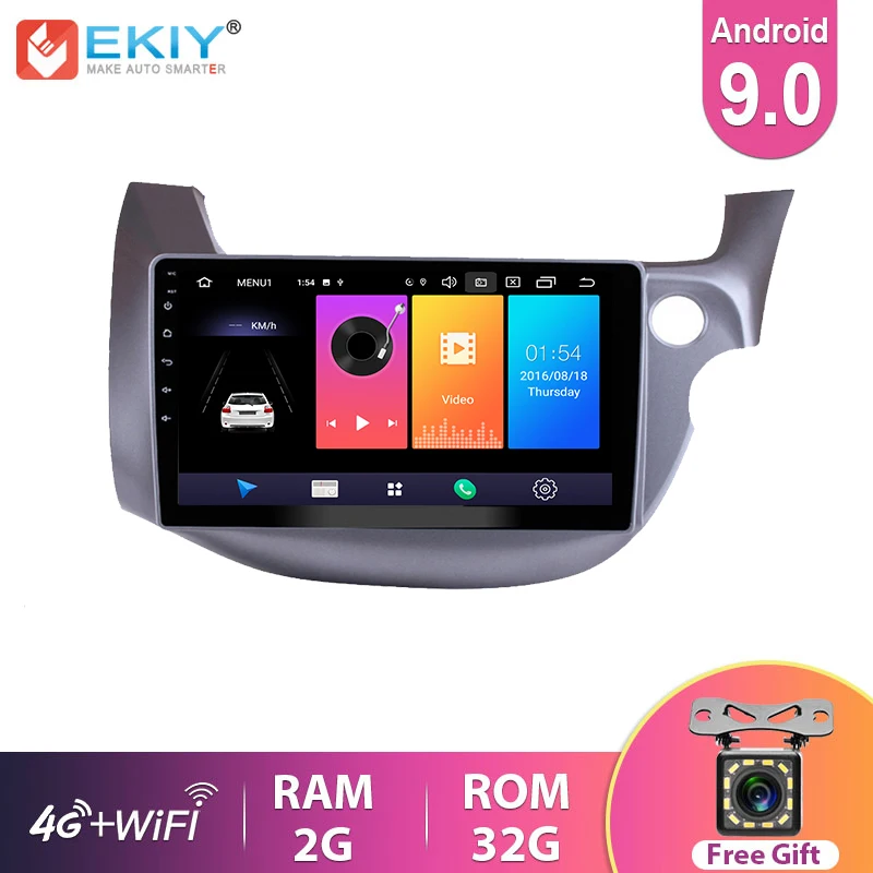 EKIY Android 9 0 10 1 &quot2.5D IPS для HONDA FIT JAZZ 2007 2013 правый руль автомагнитола головное