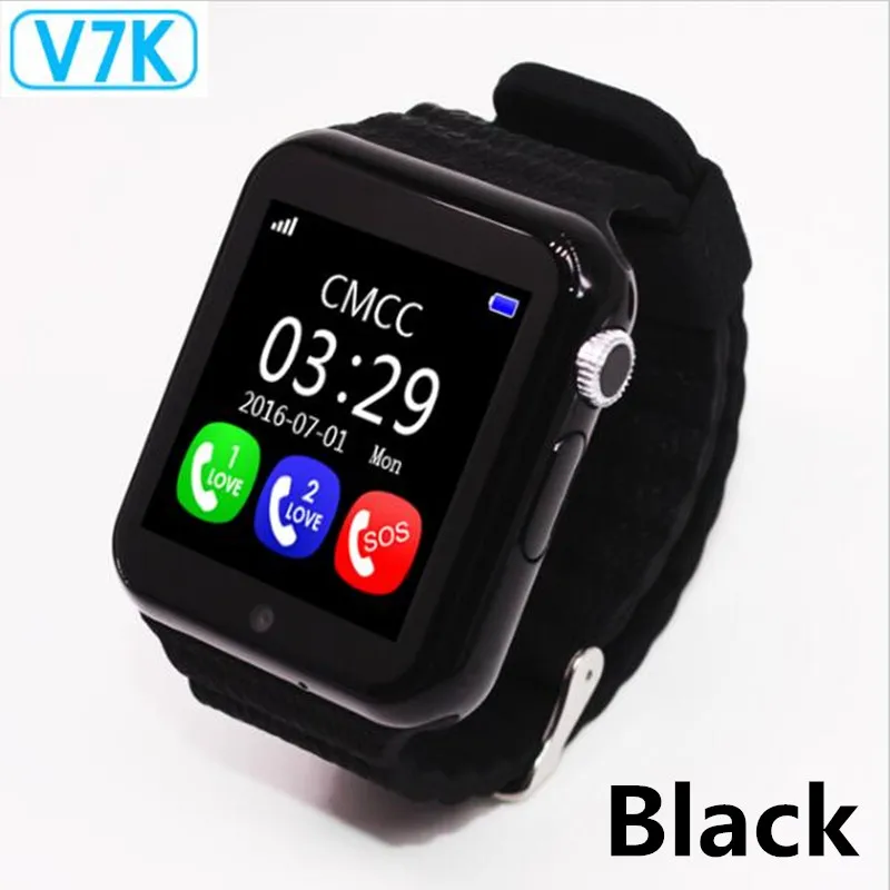 696 gps V7K Смарт часы Детские с камерой facebook SOS Вызов расположение DevicerTracker анти-потеря монитор PK Q90 Q50 DS18 - Цвет: black