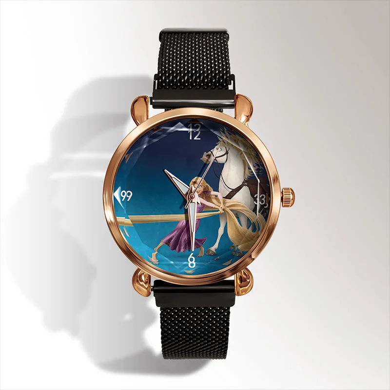

2019 New Starry Sky Magnet Watch Luxury Women Watches Fashion bear Elegant Buckle Ladies Wristwatches Princess Elsa Clock Reloj