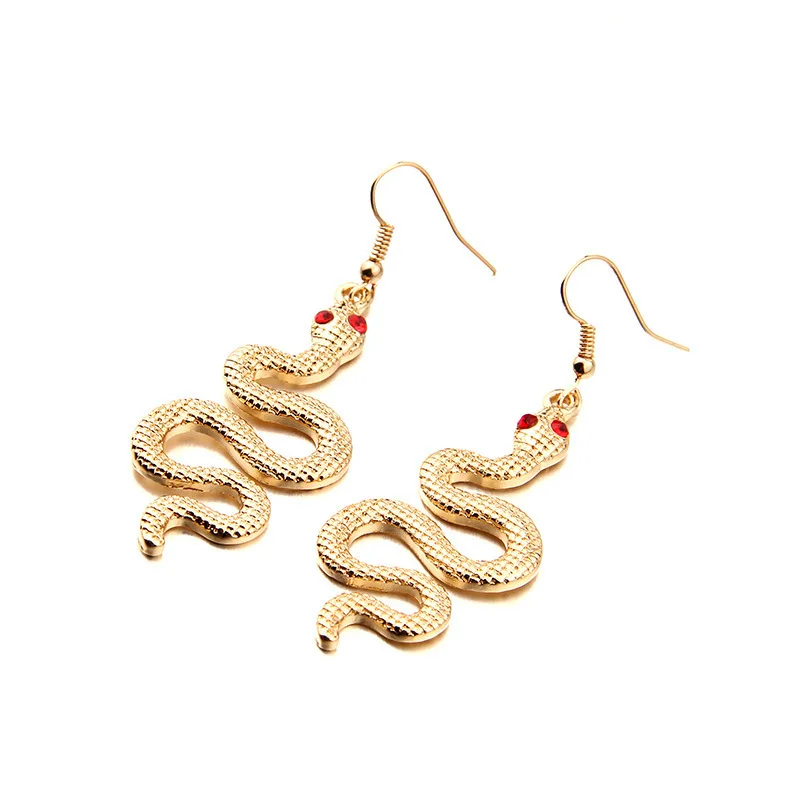

Retro Punk Snake Earrings Animal Earrings Women's Statement Jewelry Gold European and American New Women's Fashion Personality