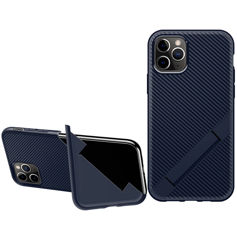 c Складной чехол для телефона с подставкой для iPhone 11 Pro, однотонный чехол из ТПУ и углеродного волокна для iPhone XSMax XR X 7 8 6S Plus, чехол - Цвет: c
