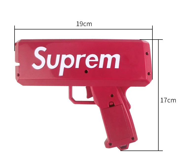 Money gun, electric burst hair money gun, Red Pink toy Christmas gift party toys games 100 pcs cash fashionable money gun toys