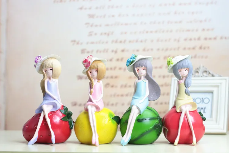Creative Resin Decorations Zakka Grocery Gift GIRL'S Coin Bank Fresh Color Fruit Savings Bank Gift