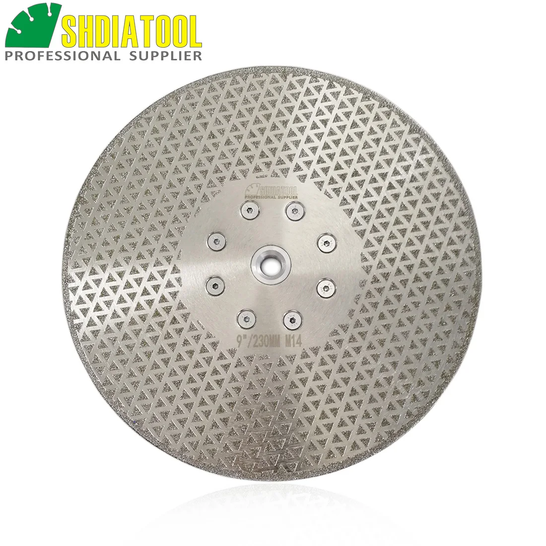 SHDIATOOL 1pc 9/230mm M14 Flange Electroplated Diamond Cutting Grinding Discs Granite Marble Double Stone Side Coated Saw Blade dt diatool 1pc single side coated electroplated diamond cutting grinding disc m14 or 5 8 11 thread granite marble tile saw blade