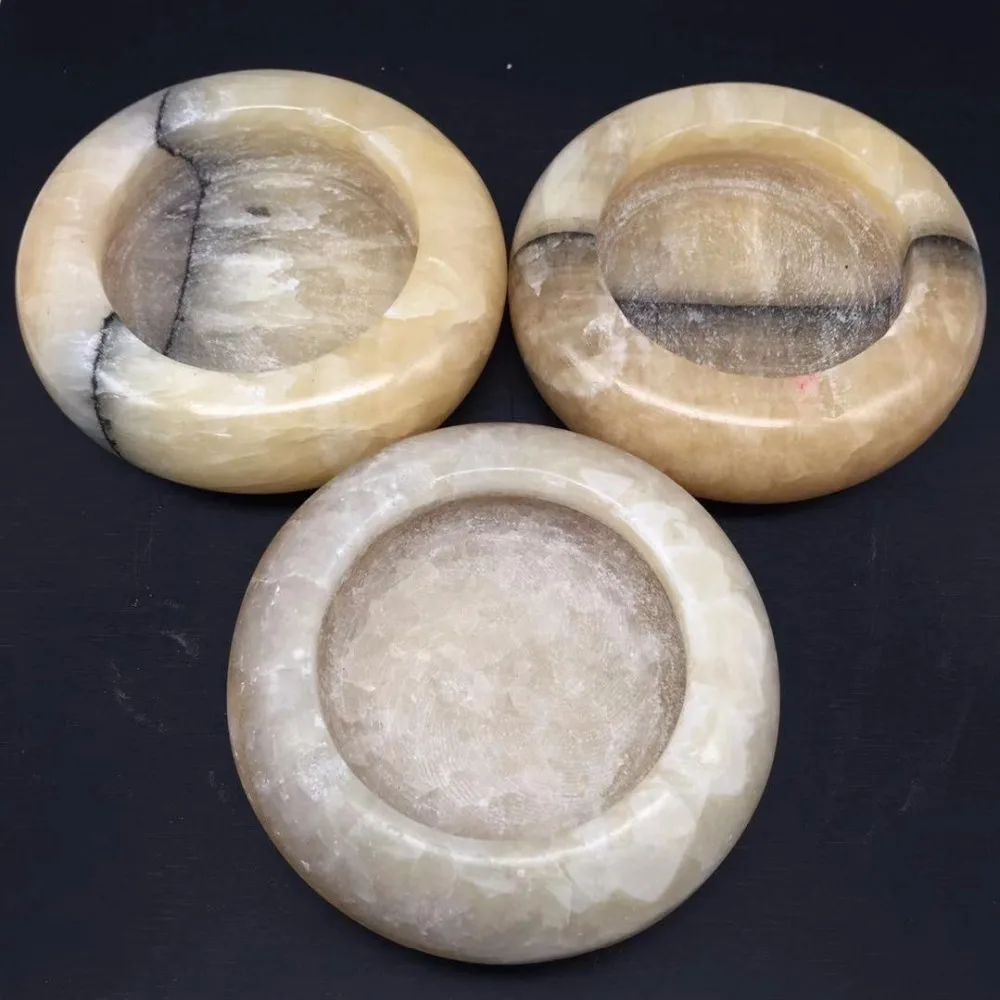 Yellow jade ashtray (2)