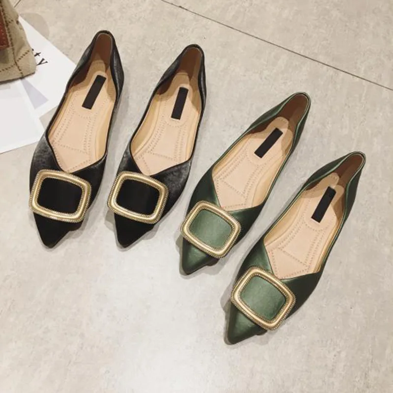 

New Fashion Pointed toe Flats Women Shoes Fashion Brand Women Flats Office Ladies Boat Shoes Female Footwear Plus Size YX1636