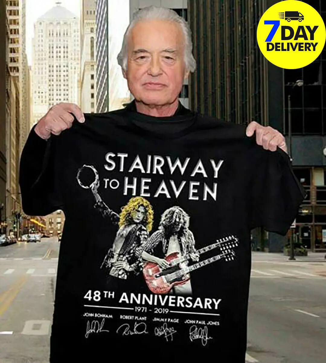 Светодиодная Zeppelin Stairway To Heaven 48-я Юбилейная футболка из хлопка S 5Xl | Мужская одежда