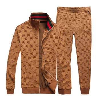 

new double letter 2020 sportswear with fashion on the side sleeve jacket long pants men's suit
