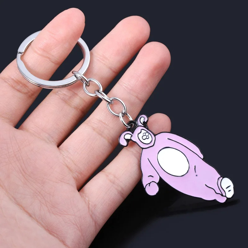 TV Show Friends Keychain Chandler Muriel Bing Pink Rabbit Key Chain for Women Men Car Keyring llavero Jewelry Christmas Gift